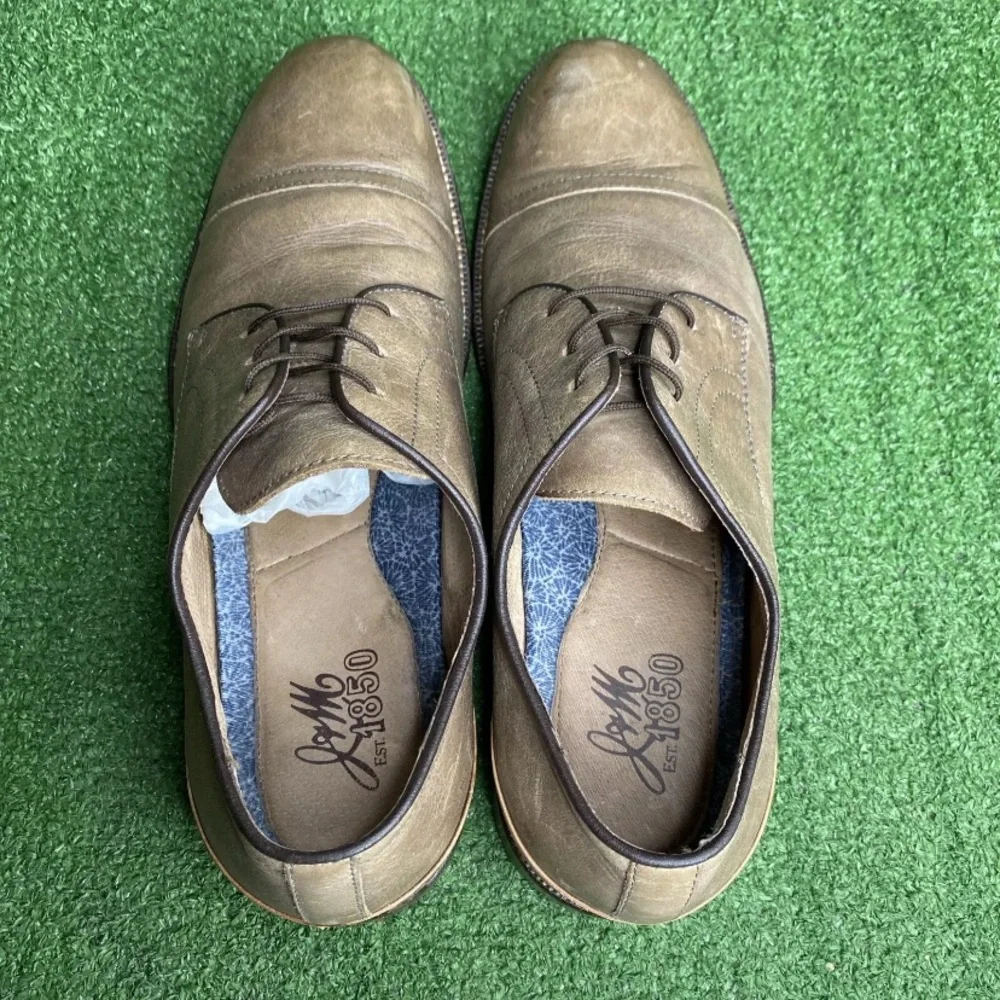 Johnston Murphy 1850 Brown Leather Lace Up Casual Oxfords‎ Shoes Men's 13 M